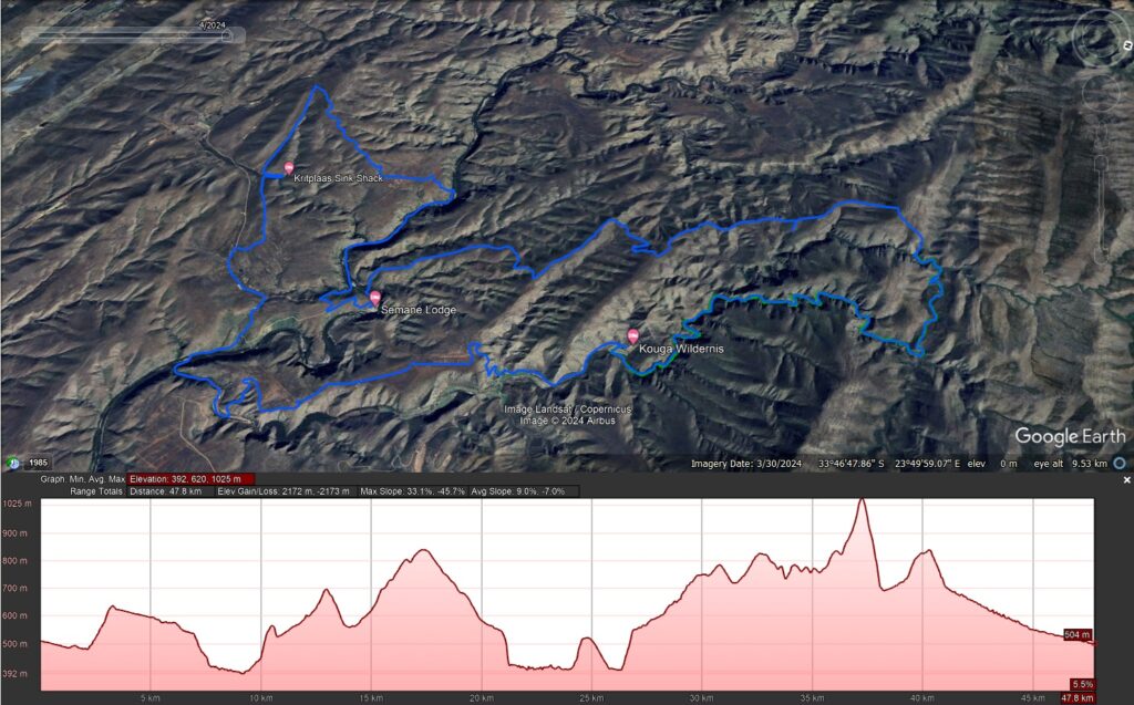 Google Earth Camino Map with Elevation 1 Kouga Camino